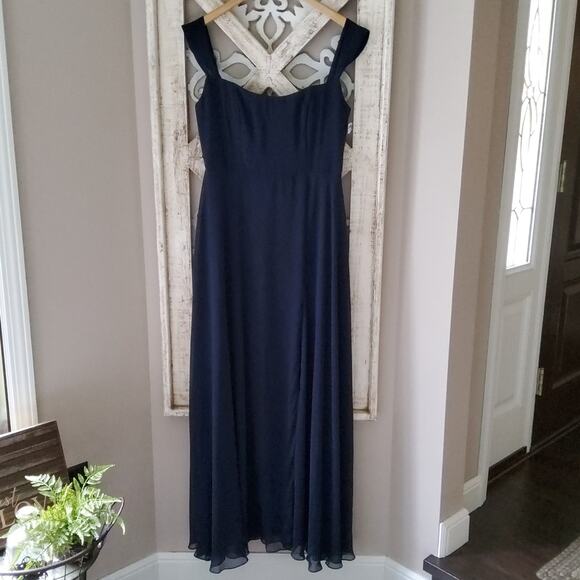 After Six Women's Sweetheart Neck Evening Gown in Navy Blue - Picture 2 of 10